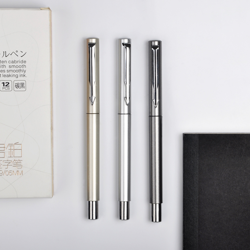 Gel ink pen W-489 with rubber finish and metal design