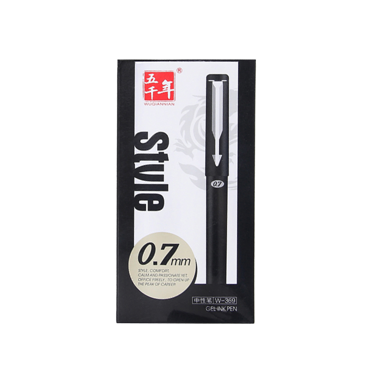 Gel ink pen W-369 with rubber finish and metal design