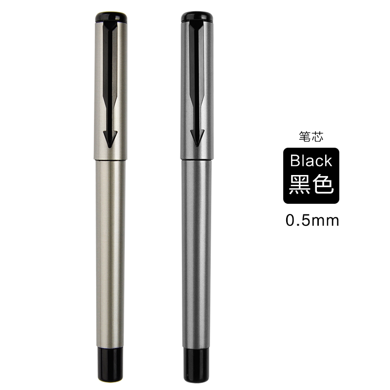 Gel ink pen W-490 with rubber finish and metal design