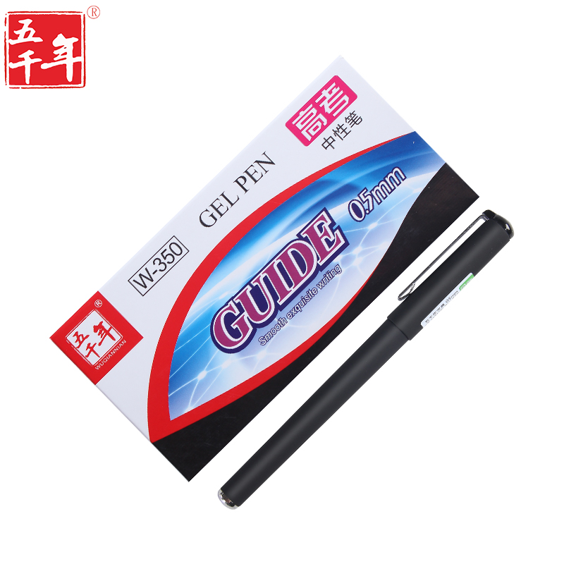 Gel ink pen W-350 with rubber finish and metal design