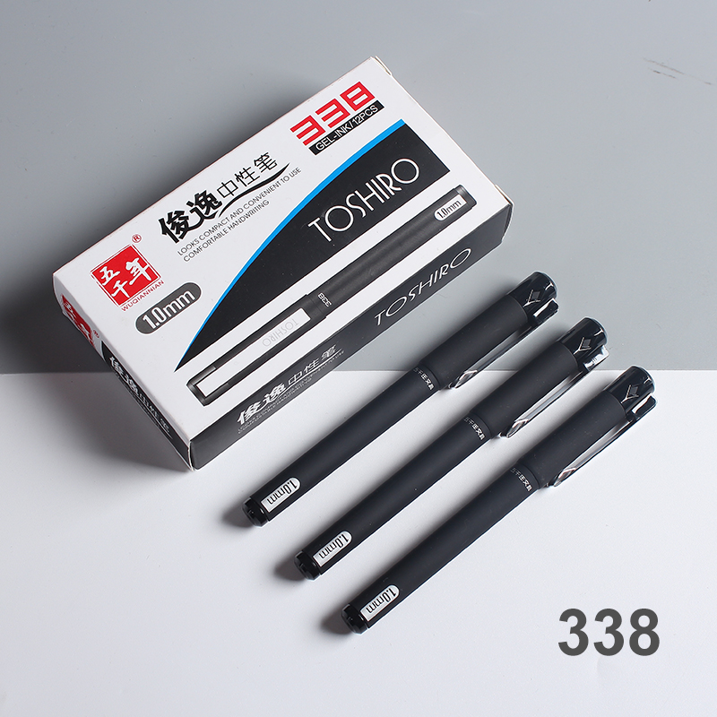 Gel Ink Pen with Rubber Finish and Metal Design