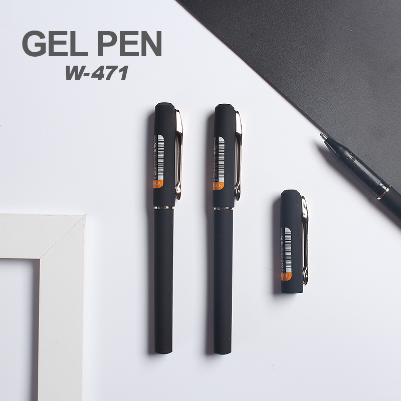 Gel Ink Pen with Rubber Finish and Metal Design