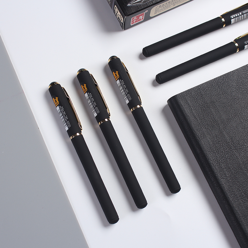Gel Ink Pen with Rubber Finish and Metal Design