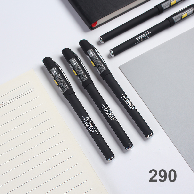 Gel Ink Pen with Rubber Finish and Metal Design