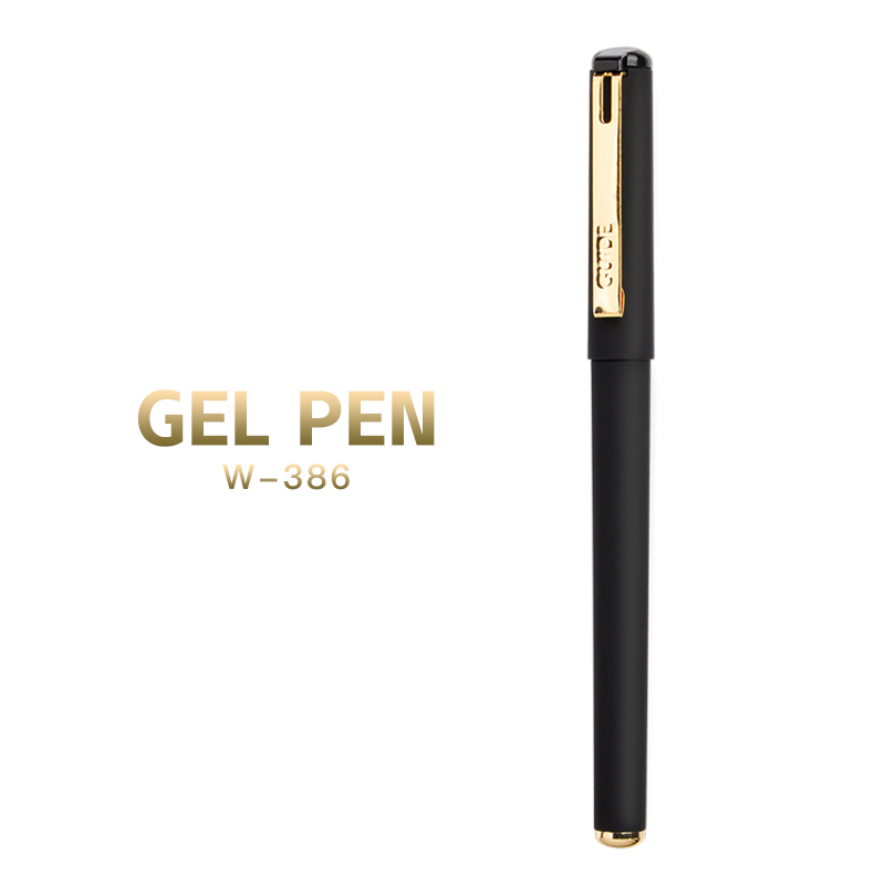 Gel Ink Pen with Rubber Finish and Metal Design