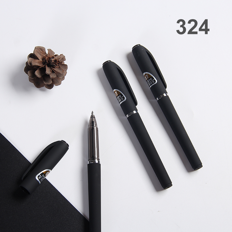 Gel Ink Pen with Rubber Finish and Metal Design