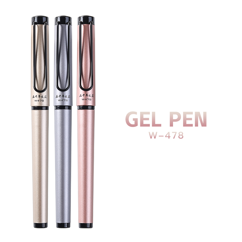 Gel ink pen with titanium steel tip