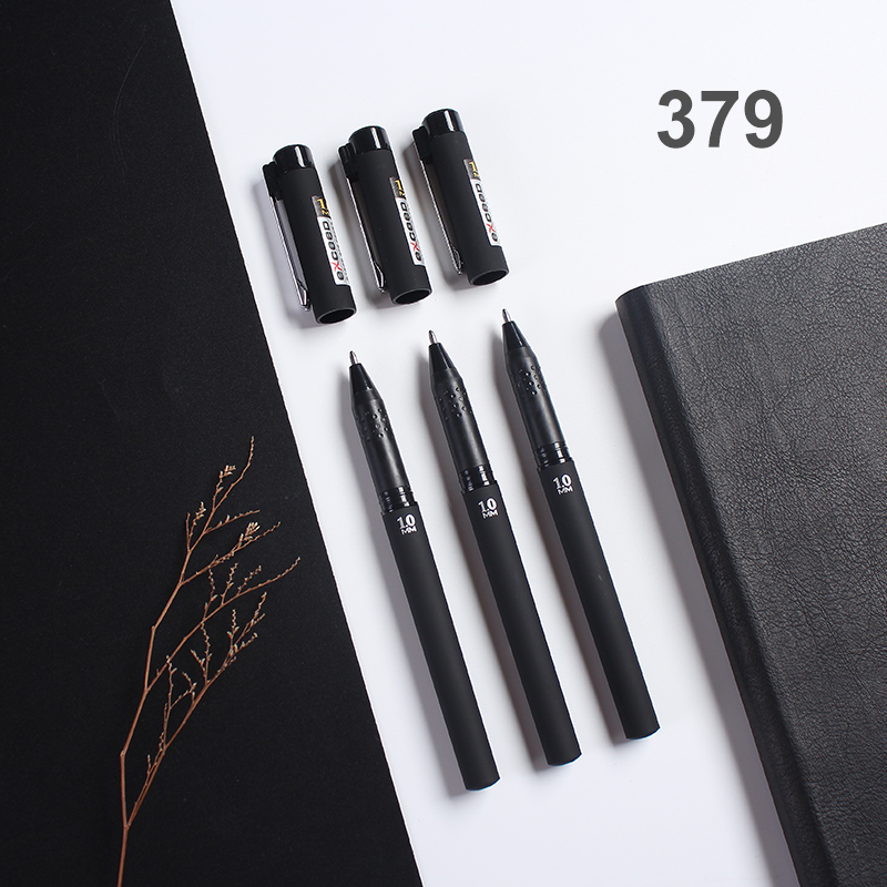 Gel Ink Pen with Rubber Finish and Metal Design