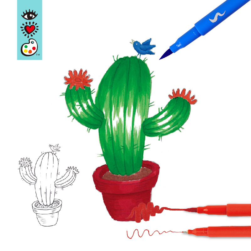 Dual Tip Brush and Fine Pens - 24 Bright Colors