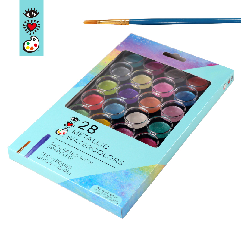 28 Glitter Artist Shimmery Metallic Watercolor Paint Set