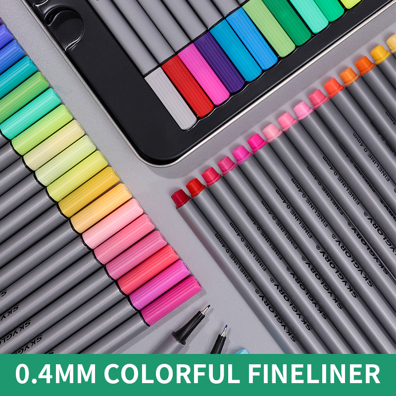 0.4mm Silver Barrel Fineliner Pen