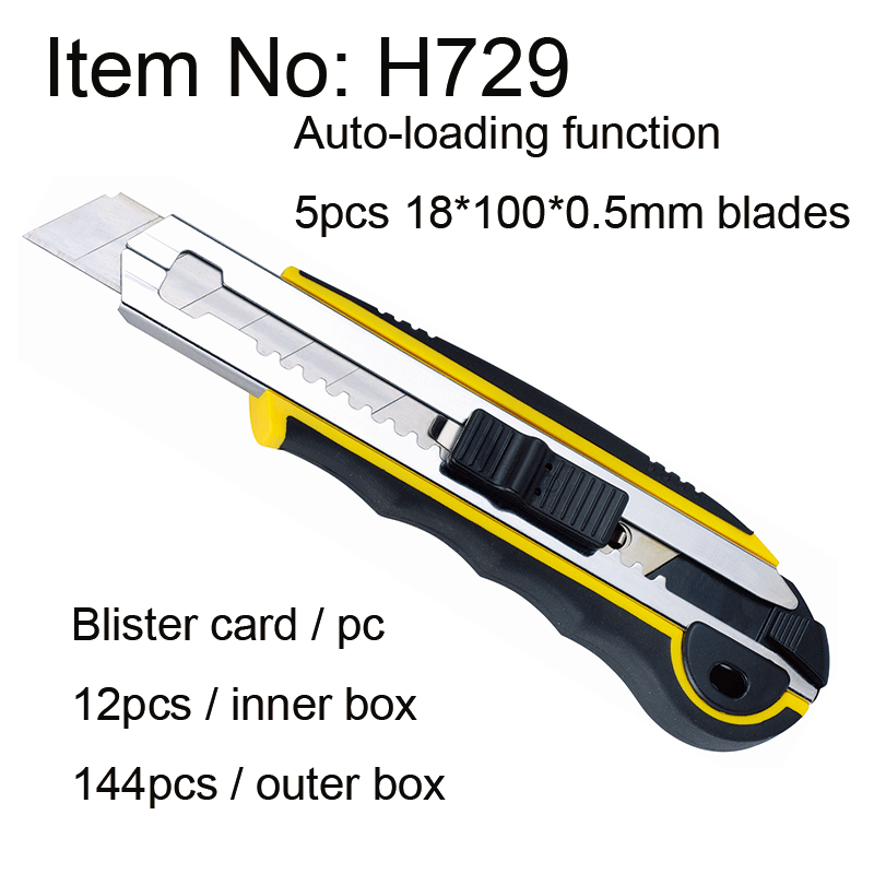 18mm Utility Cutter Knife with 5 Blades and Autoloading Function