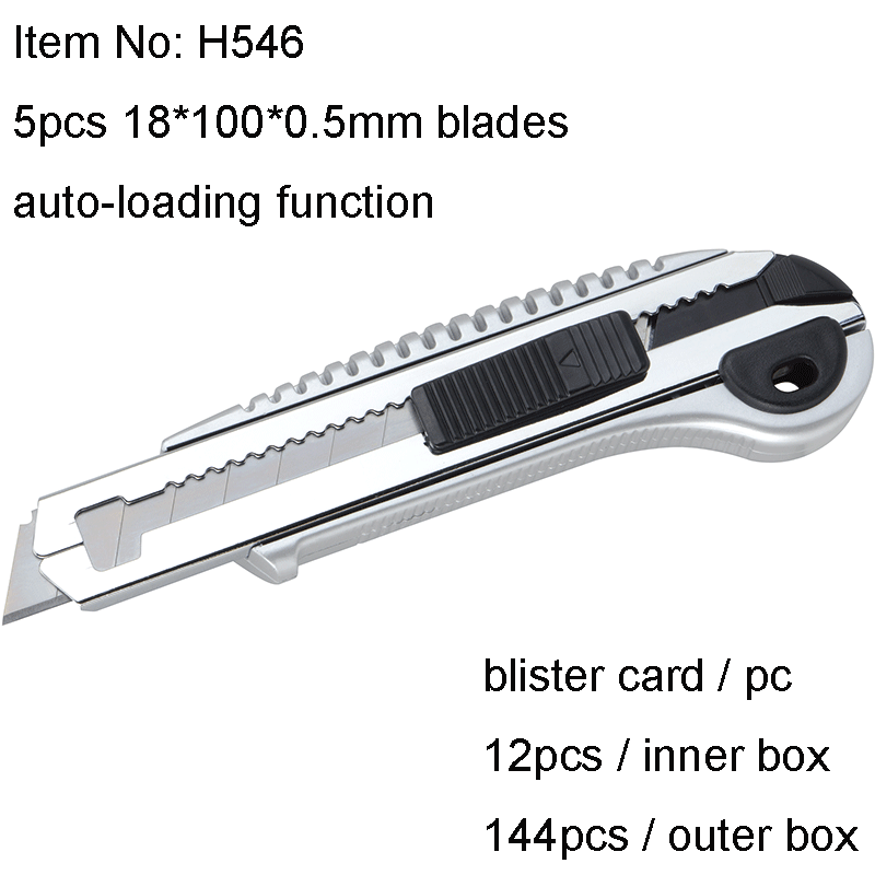 18mm Utility Cutter Knife with 5 Blades and Autoloading Function
