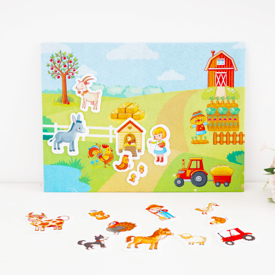Children's Colorful Printed Felt Play Board