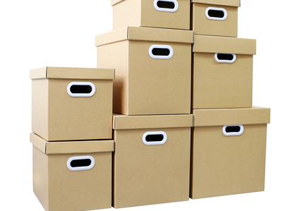 Kraft Paper Document File Storage Box with Lid