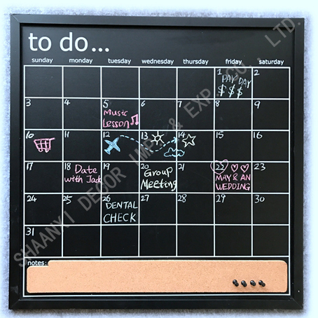 Monthly Planner Chalkboard and Cork Board