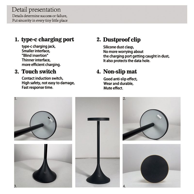JianBian Rechargeable LED Desk Lamp with Type-C Charging