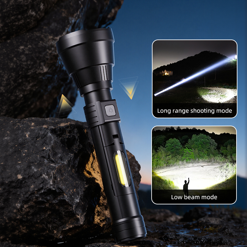 Super Bright Long Range Waterproof Rechargeable LED Flashlight