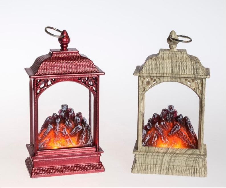Small plastic wind lamp with LED bonfire light