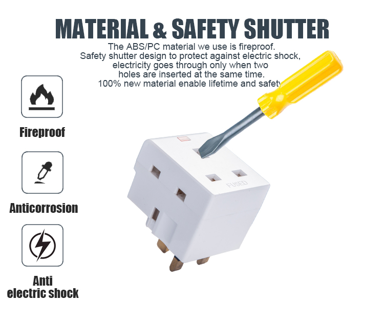UK Travel Adapter with Two Round Pins