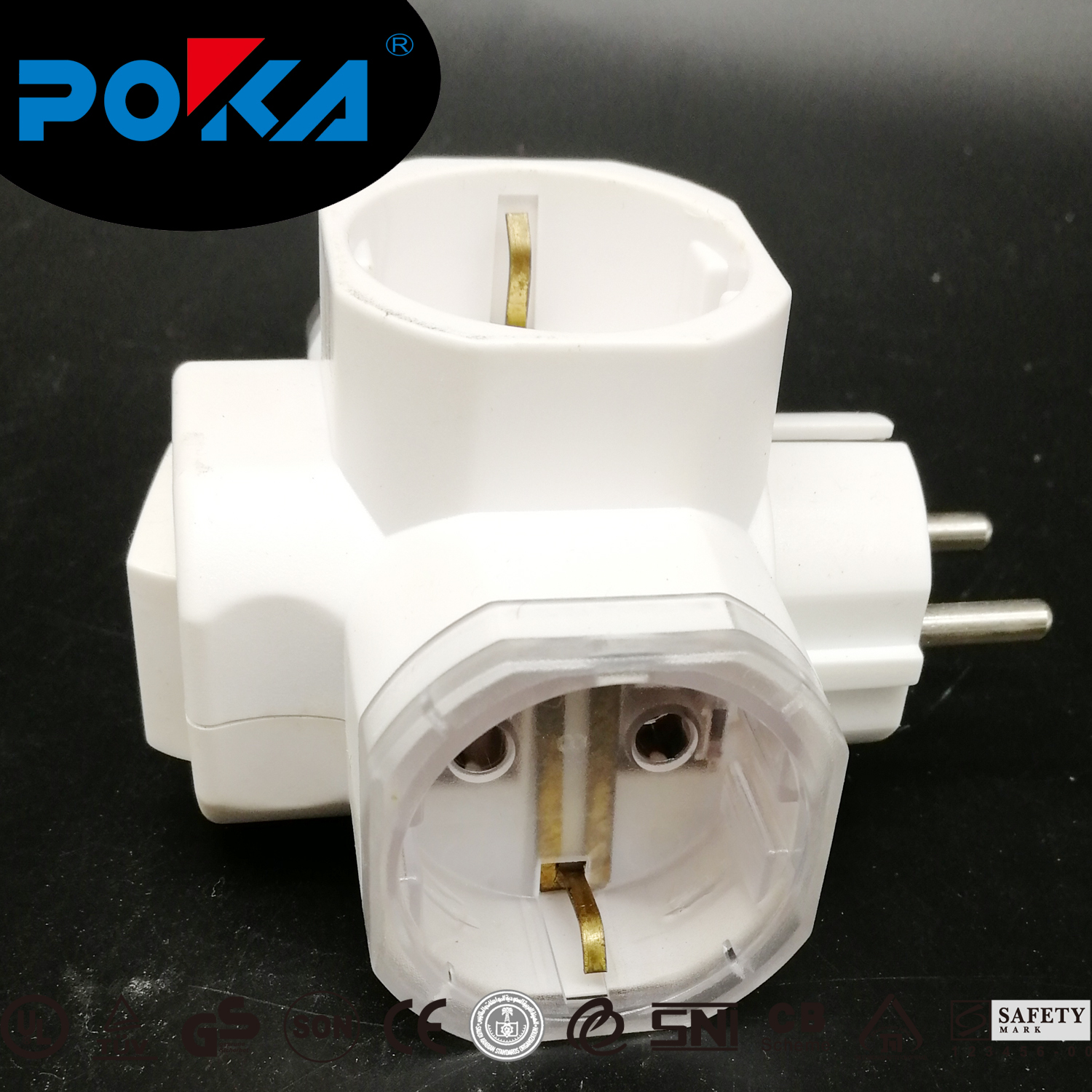 EU Type Travel Adaptor with Main Switch and Light