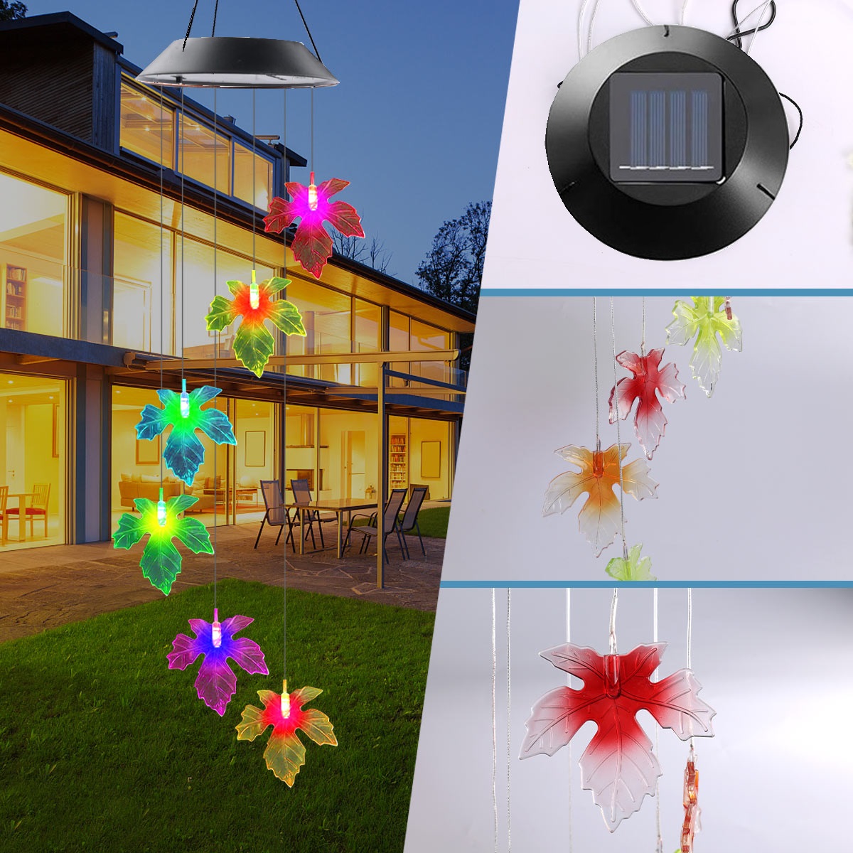 Solar Rotating Wind Chime Lights