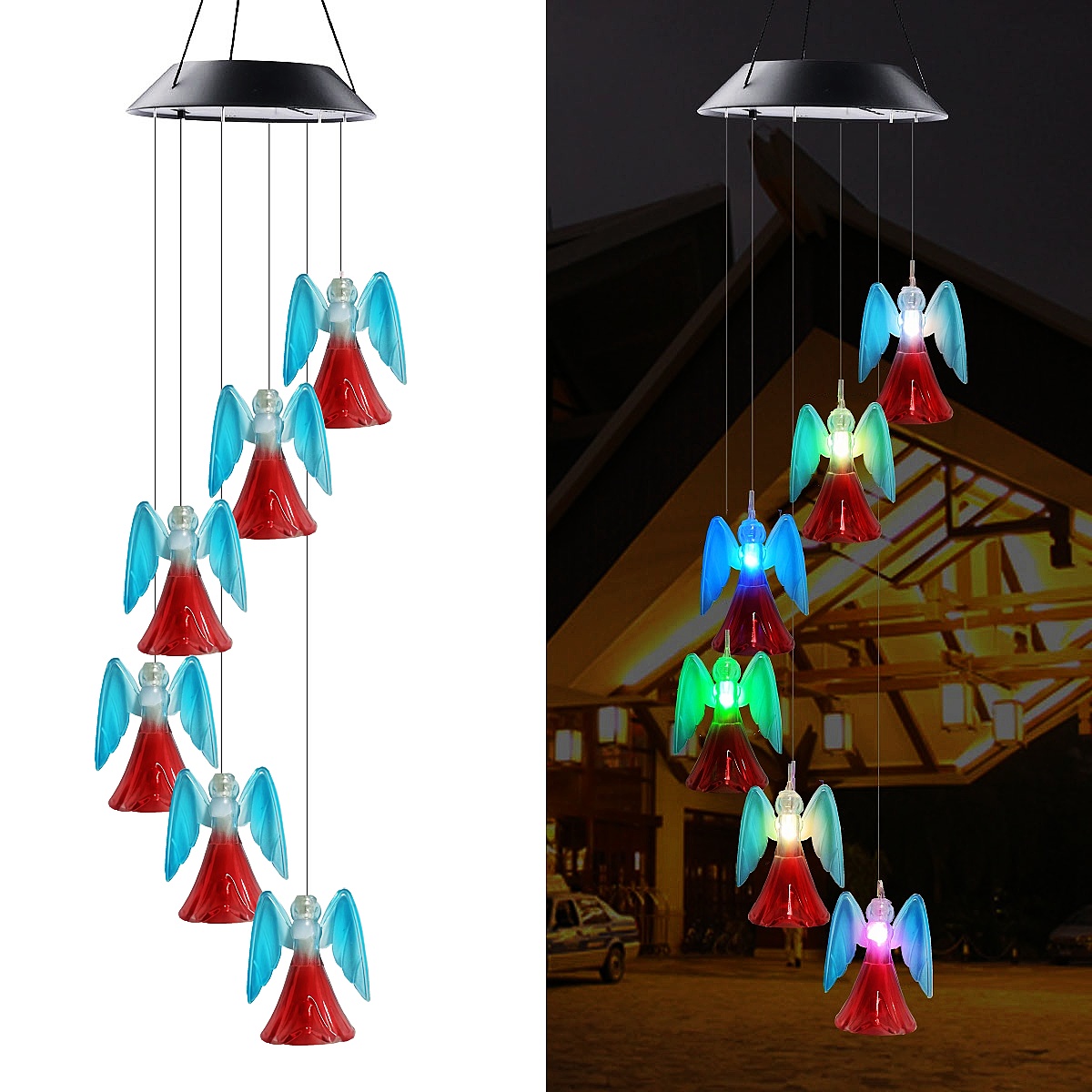 Solar Garden Lamp with Wind Chime