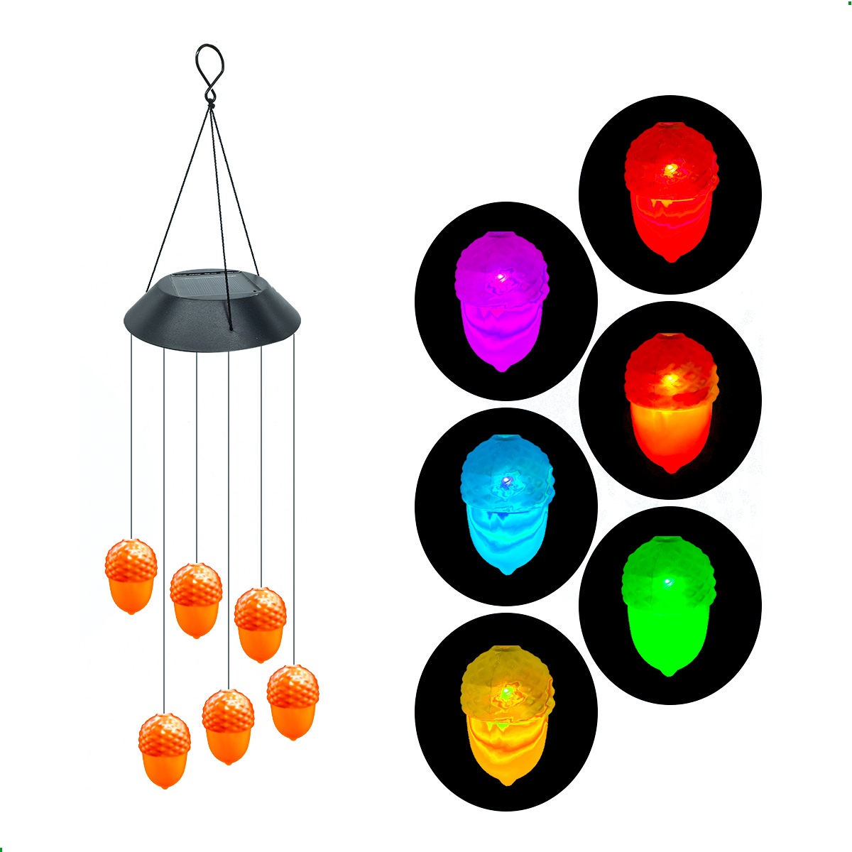 GANGES SA Solar Rotary Wind Bell Light for Outdoor Garden Decoration
