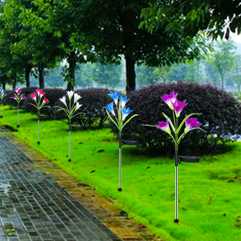 GANGES SA Anqing Simulation Lily Flower Solar Garden Lamp