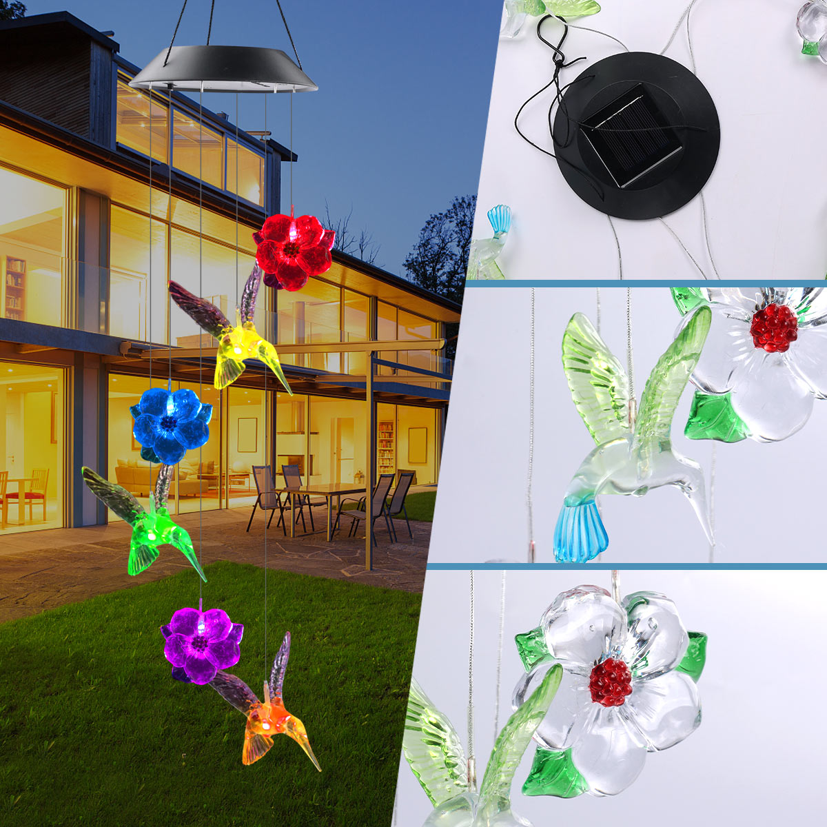 Ganges SA Solar Flower Wind Chime Lamp
