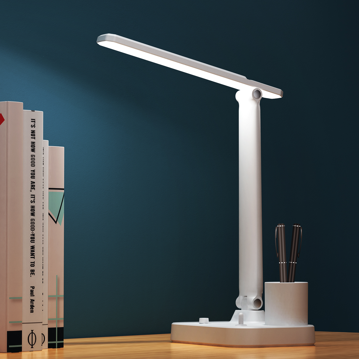 DN-Li620 2-in-1 Foldable LED Desk Lamp with Pen Holder