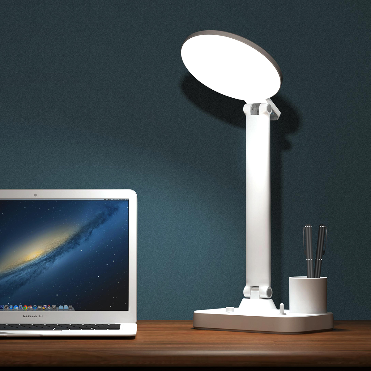 LED Table Lamp with Penholder and Rechargeable Battery