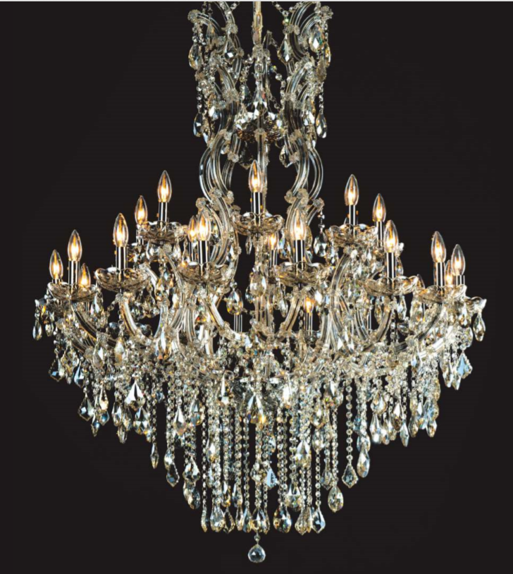 Crystal Lamp with Chrome, Gold, or Black Pearl Finish