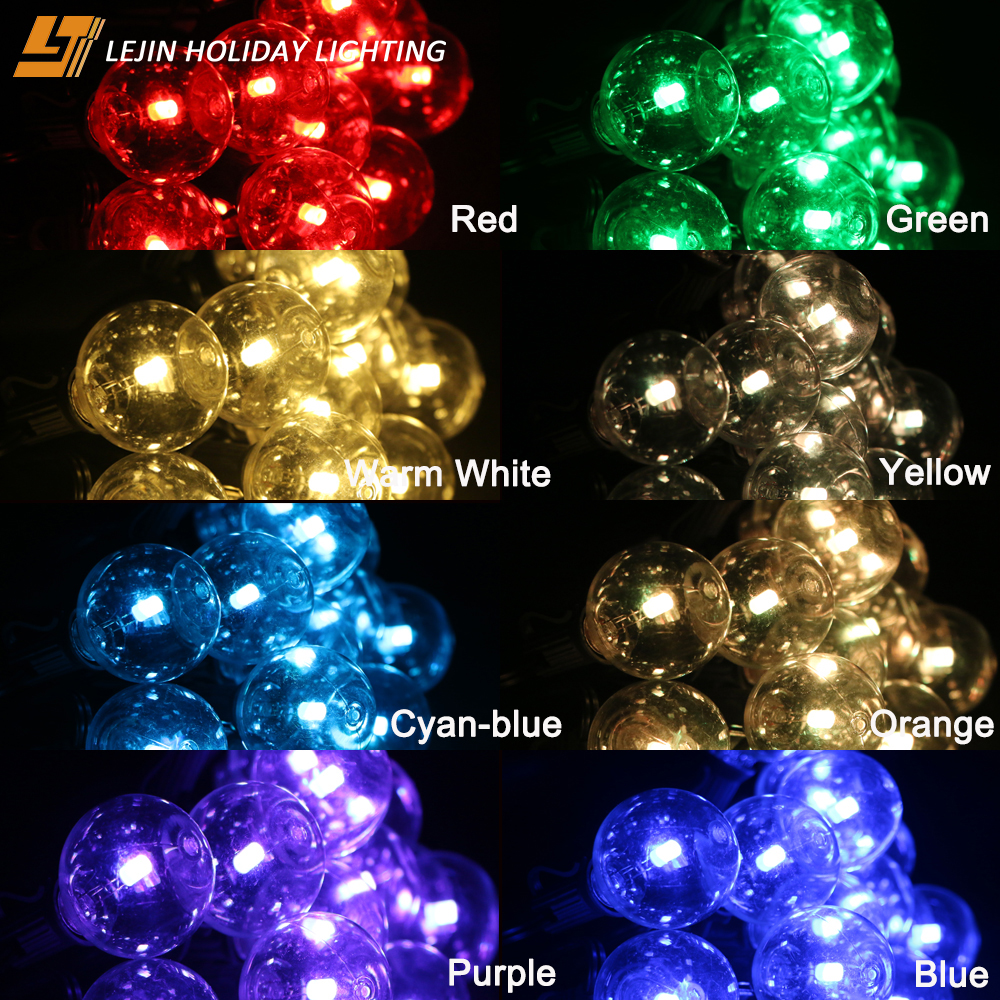 G40 Color Changing String Lights for Outdoor Holiday Decoration