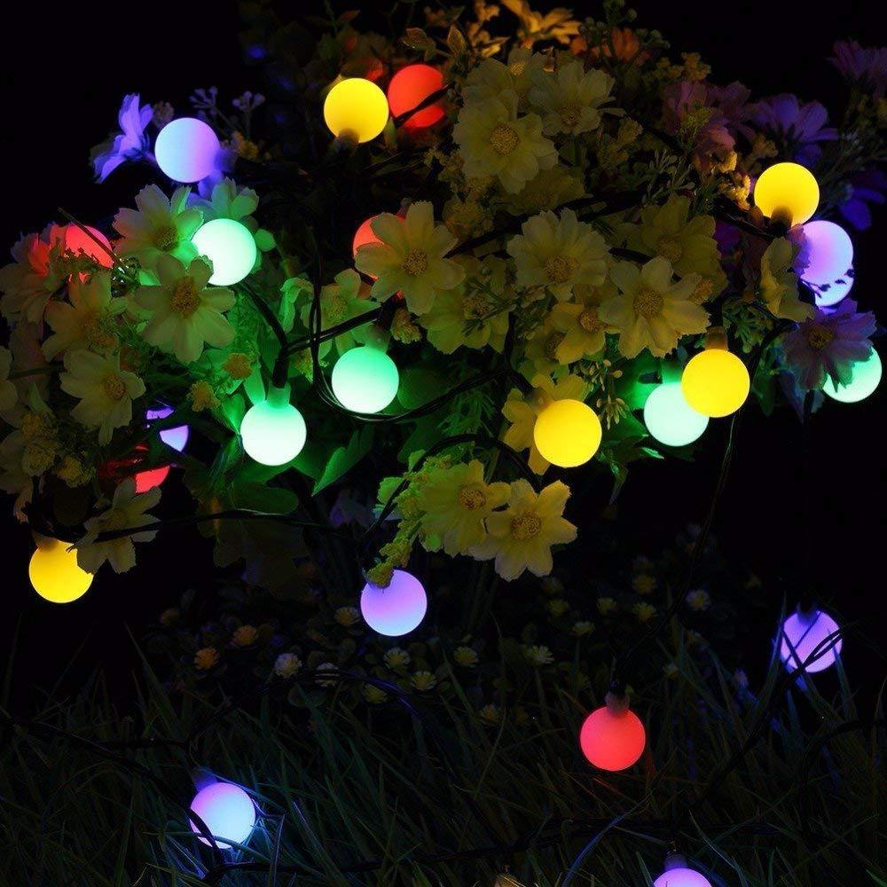 GANGES SA Solar White Ball String Lights for Outdoor Decoration