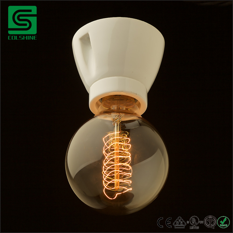 Porcelain E27 Vintage Ceiling/Wall Light Straight Lamp Holder