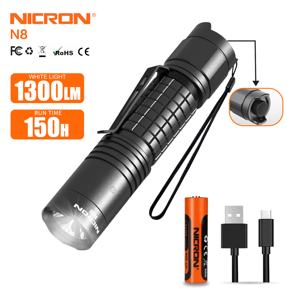 NICRON N8 Tactical Rechargeable Flashlight
