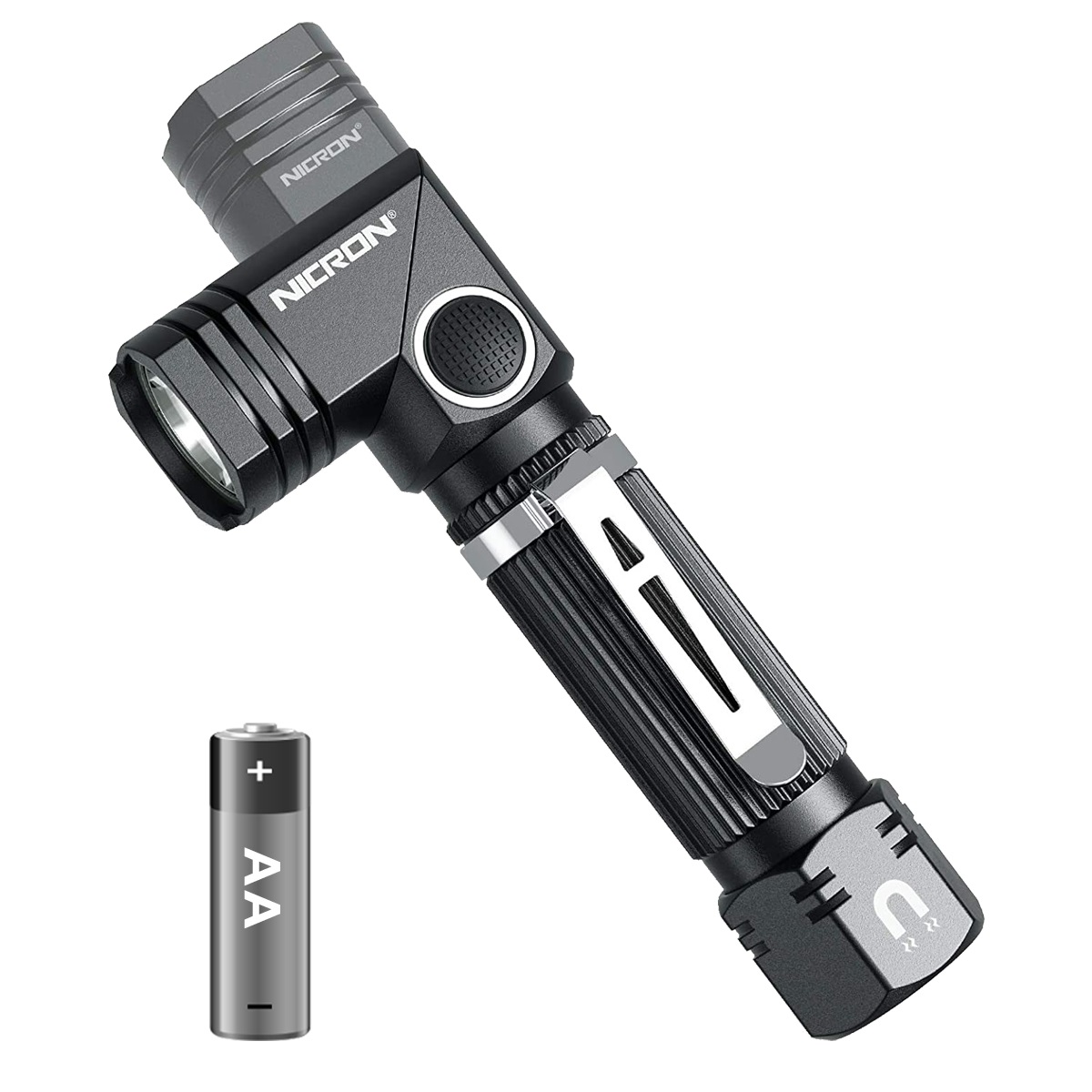NICRON B74e Dual Fuel 700LM 7W Mini Rechargeable Twist Flashlight