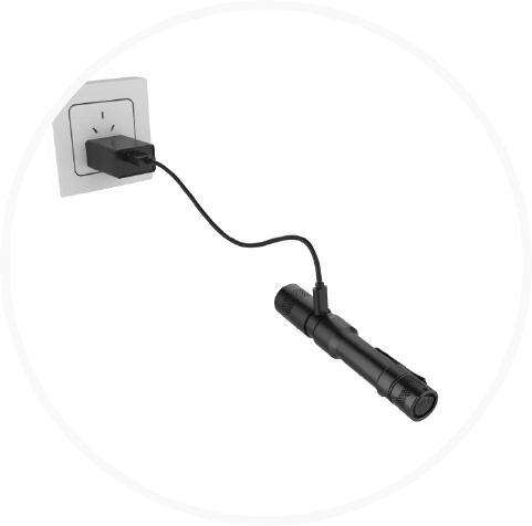 500LM Rechargeable Aluminum Flashlight and Work Light