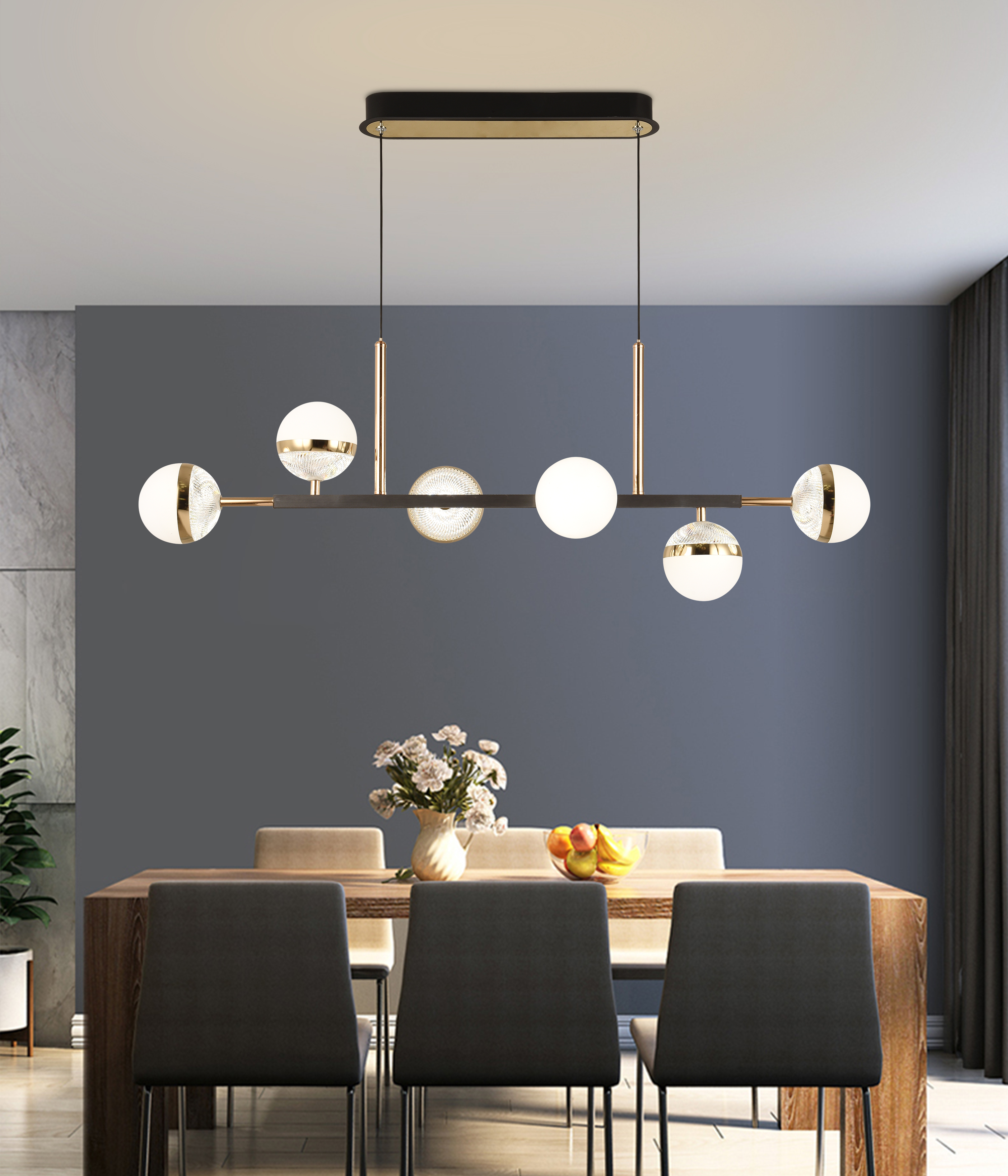 LL6093 Iron, Aluminum, and Acrylic Fixture