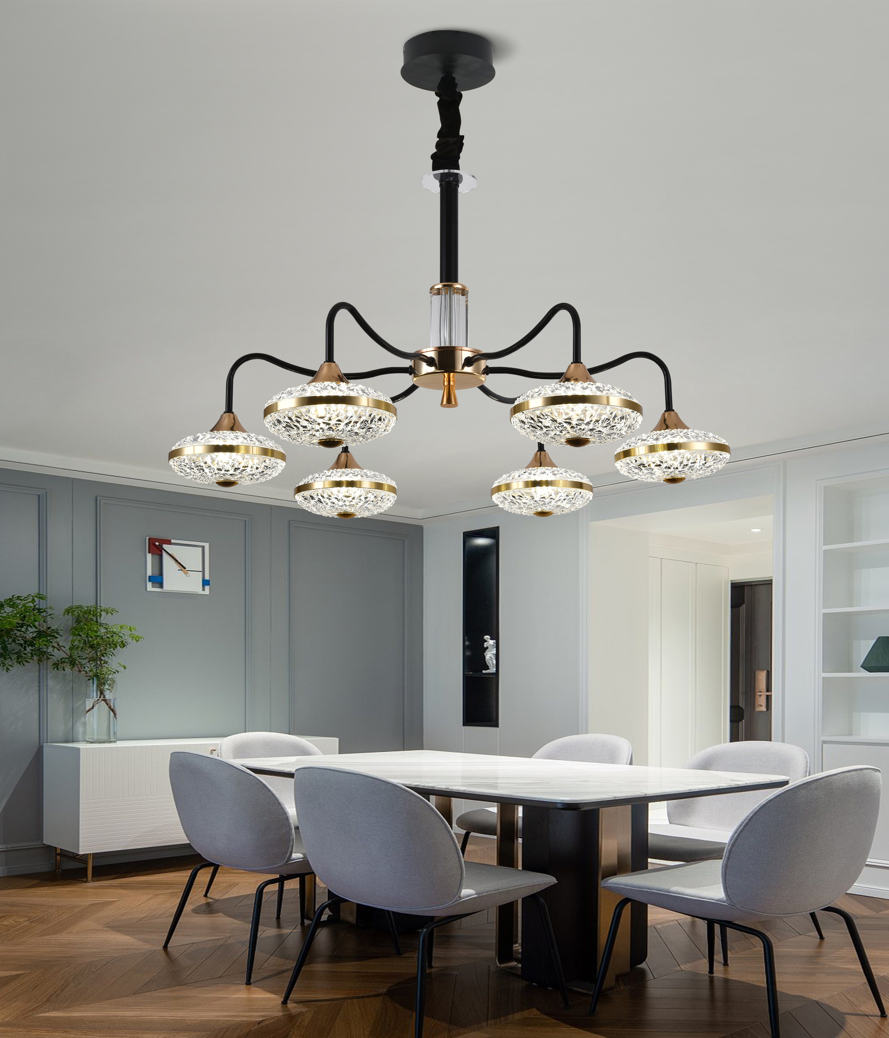 LL8098 Iron, Aluminum, and Acrylic Fixture