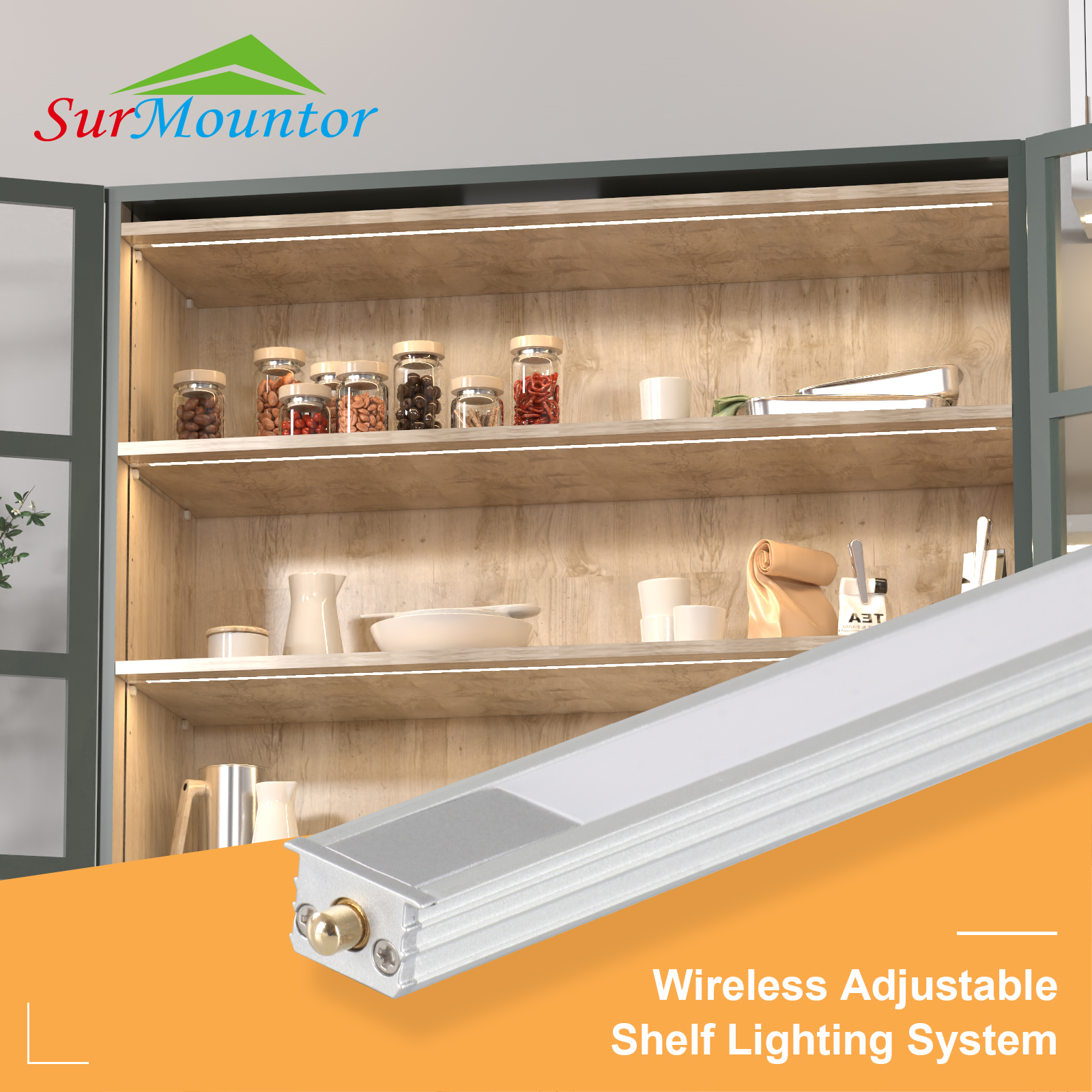 F1710 Wireless Adjustable Shelf/Cabinet Lighting System