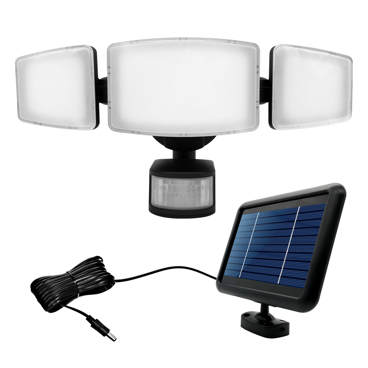 Triple Head Solar PIR Sensor Light with Adjustable Settings