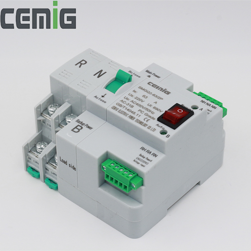 CEMIG SMGQ3-63R Dual Power Automatic Transfer Switch, PC Class, Fire Control