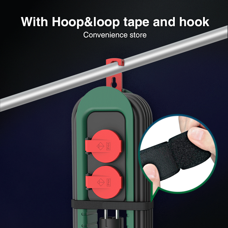 2-Way Cord Organizer Socket with Hook and Loop Tape
