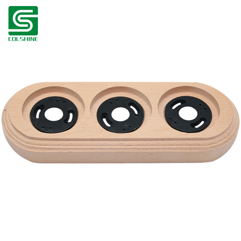 Vintage Wooden Wall Socket Outlet Plate Surface Installation