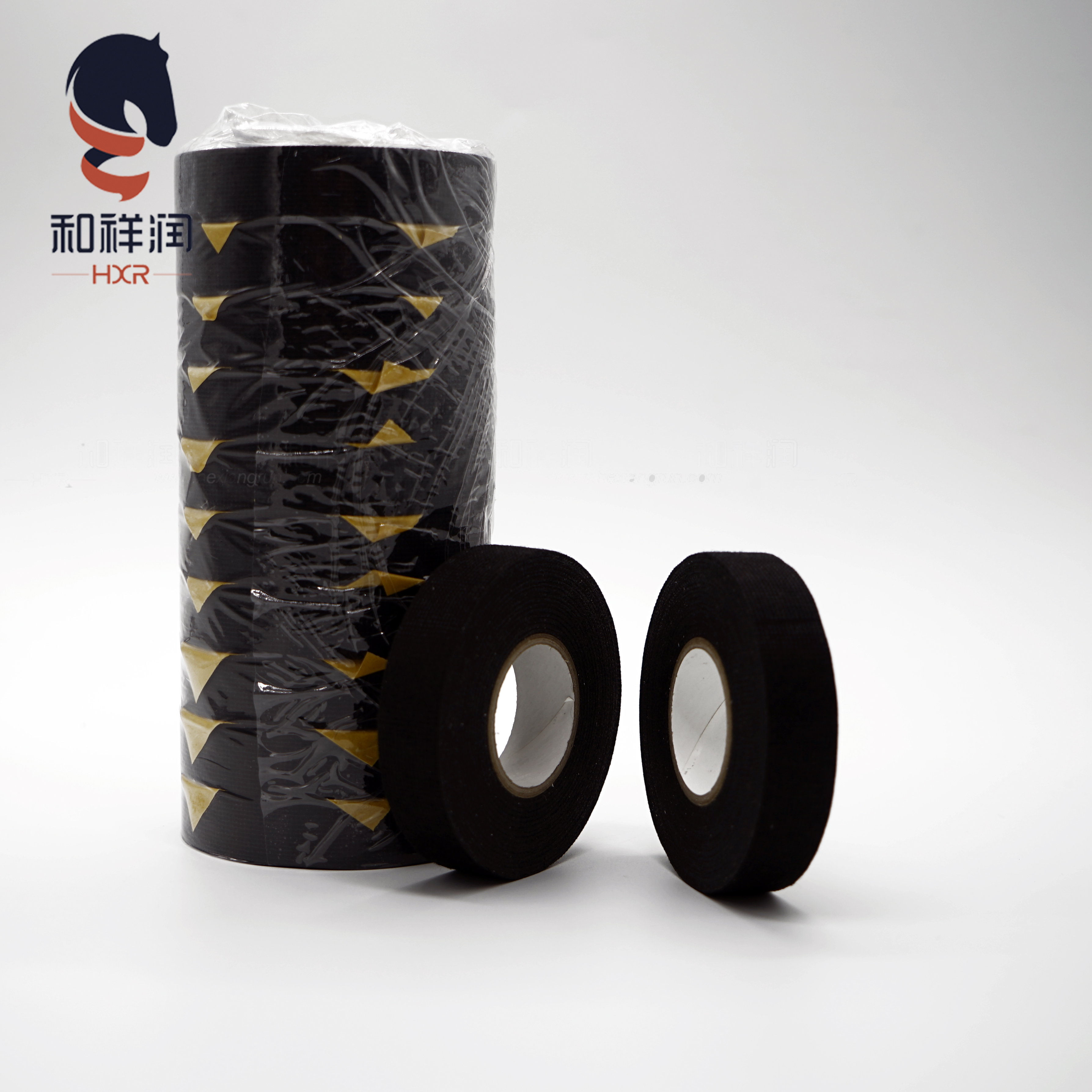Black Automotive Polyester Fabric Pet Adhesive Cable Protection Wiring Harness Cloth Tape