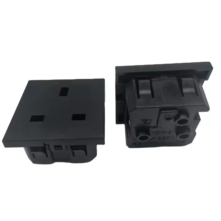 UK Cassette Socket 3 Pin British Socket/Schuko Snap-in Socket