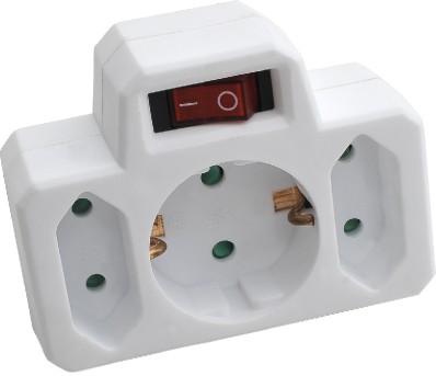 SHIQIONG Germany Type Plug Adapter with Child Protection and Single Pole Switch
