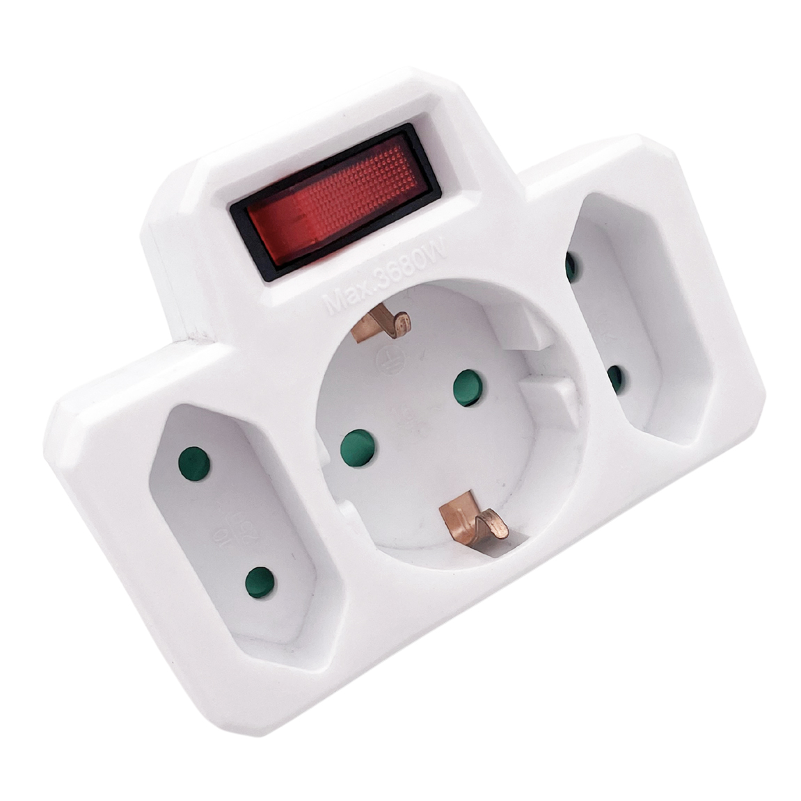 SHIQIONG 3-Way Plug Adapter with Switch